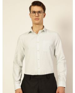 Green  Smart Micro Checks Opaque Formal Shirt