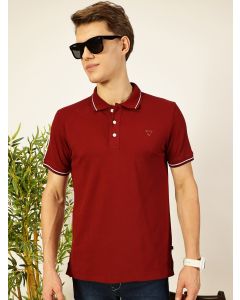 Marron Regular Fit Short Sleeves Solid Tshirt