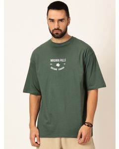 Men Green Graphic Print Cotton Tshirt