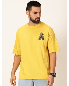 Men Yellow Oversized Cotton Tshirt