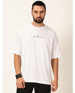 Men White Graphic Print Pure Cotton Tshirt