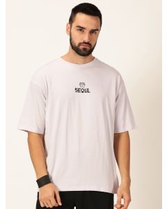 Men Lavender Printed Cotton Tshirt