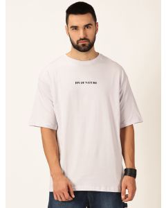 Men Lavender Graphic Print Oversized Tshirt