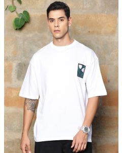 Men White Graphic Printed Cotton Tshirt