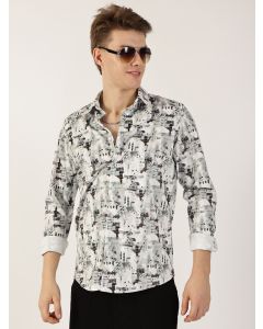 Brown Premium Abstract Printed Casual Shirt