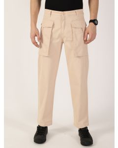Fawn Regular Fit Cargos Cotton Trousers