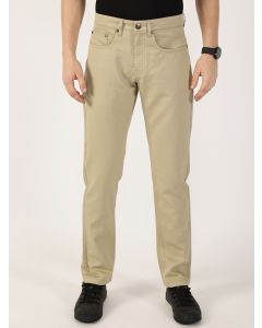 Beige Smart Mid-Rise Regular Fit Woven Chinos Trouser