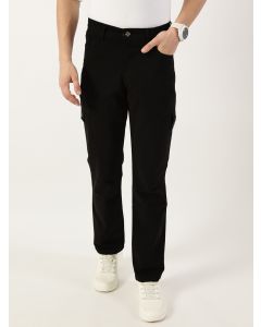 Black Smart Slim Fit Cargo Trousers