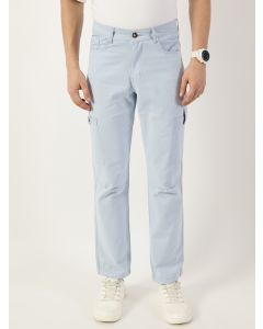Blue Smart Slim Fit Cargo Trousers