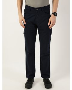 Navy Smart Slim Fit Cargo Trousers