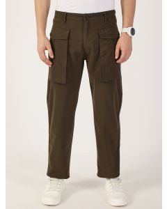 Mehandi Regular Fit Cargos Cotton Trousers