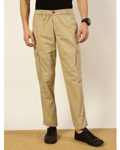 Cream  Smart Slim Fit Cargos Trousers