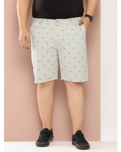 Grey Plus Size Printed Outdoor Shorts