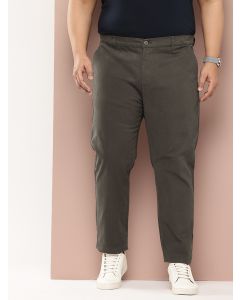 Olive Plus Size Smart Easy Wash Pure Cotton Chinos Trouser