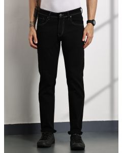 Black Slim Fit Mid-Rise Clean Look Non stretchable Jeans