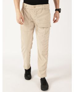 Fawn Smart Straight Fit Corduroy Cargo Trouser