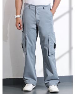 Mid Blue Cotton Mid-Rise Original Cargo Trouser