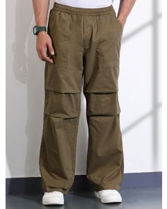 Brown Cotton Mid-Rise Smart Cargo Trouser