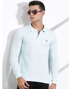Aqua Regular Fit Long Sleeve Solid Polo Collar T-shirt