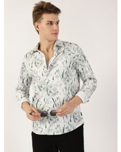 Green Premium Abstract Printed Casual Shirt