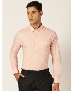 MediumPink Slim Fit Solid Cotton Formal Shirt