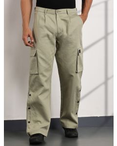 Mint Mid-Rise Relaxed Fit Woven Cargo Trousers