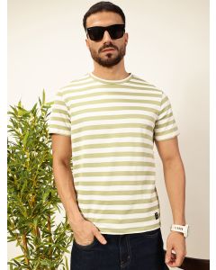 Green Regular Fit Short Sleeves Round Neck Knitted T-shirt