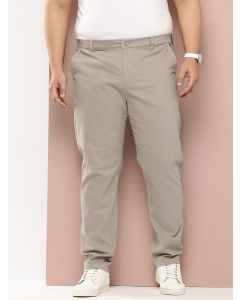 DarkGrey Plus Size Smart Easy Wash Cotton Chinos Trouser