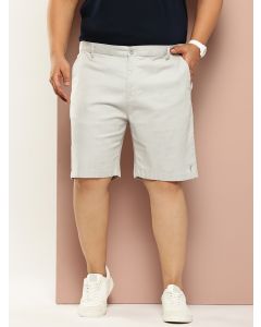 Grey Plus Size Mid-Rise Regular Fit Woven Chinos Shorts