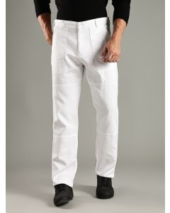 White Mid-Rise Relaxed Fit Woven Trouser