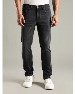 Black Mid-Rise Slim Fit Stretchable Jeans