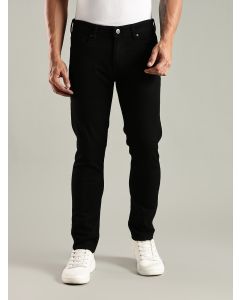 Black Mid-Rise Slim Fit No Fade Stretchable Jeans