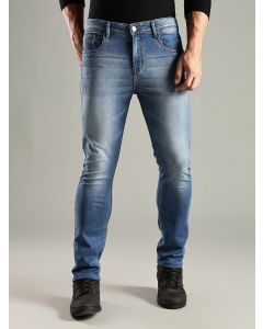 Indigo Mid-Rise Straight Fit Stretchable Jeans