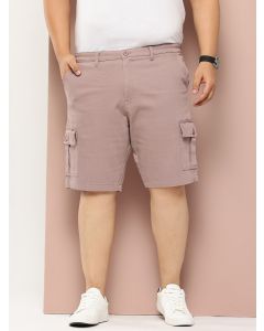 Lavender Plus Size Regular Fit Mid-Rise Woven Cargo Shorts