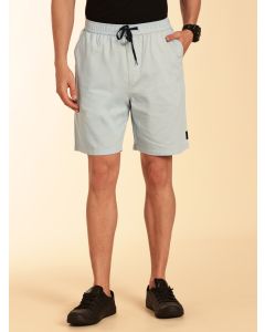 Blue Mid-Rise Regular Fit Cotton Woven Boxer Shorts