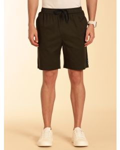 Bottle Green Mid-Rise Regular Fit Cotton Woven Boxer Shorts
