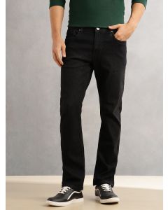 Black Straight Fit Mid-Rise 5 Pockets No Fade Stretchable Jeans