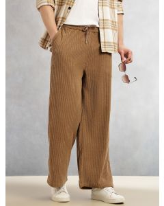 Khaki Cricket Club Collection Regular Fit Textured Corduroy Trousers