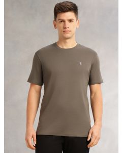 Olive1 Cricket Club Collection Regular Fit Short Sleeves Round Neck Solid 100% Cotton Knitted Tshirt