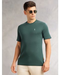 Green Cricket Club Collection Regular Fit Short Sleeves Round Neck Solid 100% Cotton Knitted Tshirt