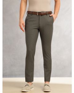 Black Slim Fit Mid-Rise Flexi-Waist 4-Way Stretch Solid Formal Performance Trouser