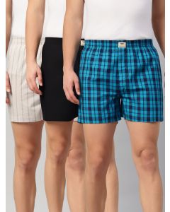 Multicolor Cricket Club Collection Regular Fit 100% Cotton Woven Boxer Shorts (Pack of 3)