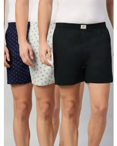 Multicolor Cricket Club Collection Regular Fit 100% Cotton Woven Boxer Shorts (Pack of 3)
