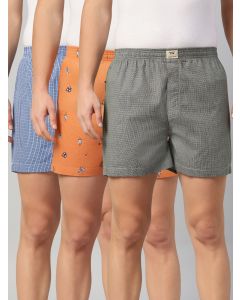Multicolor Cricket Club Collection Regular Fit 100% Cotton Woven Boxer Shorts (Pack of 3)