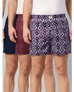Multicolor Cricket Club Collection Regular Fit 100% Cotton Woven Boxer Shorts (Pack of 3)