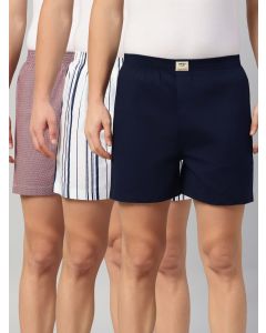 Multicolor Cricket Club Collection Regular Fit 100% Cotton Woven Boxer Shorts (Pack of 3)
