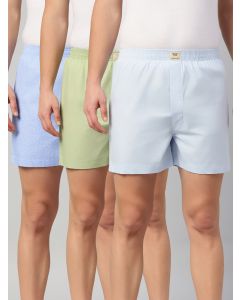 Multicolor Cricket Club Collection Regular Fit 100% Cotton Woven Boxer Shorts (Pack of 3)