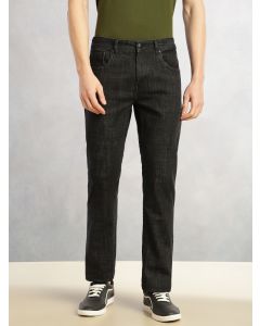 Black Cricket Club Collection Straight Fit Mid-Rise No Faded 5 Pockets Stretchable Jeans