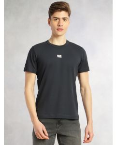 Navy Cricket Club Collection Regular Fit Short Sleeves Round Neck Solid Knitted T-Shirt