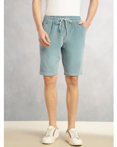 Blue Cricket Club Collection Regular Fit Mid-Rise Woven Cotrises Corduroy Shorts
